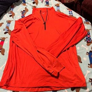 Old Navy active quarter zip up orange with thumb holes size large